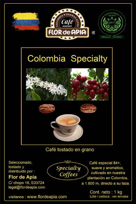 etiqueta café tostado en grano Colombia